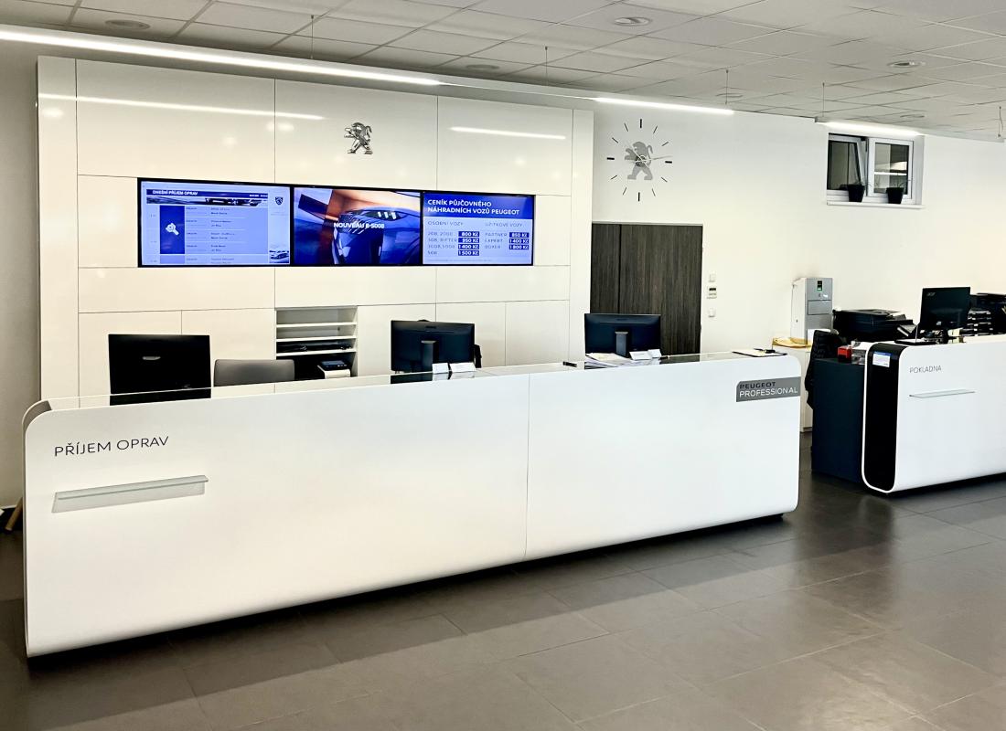 přijímací technik, peugeot, servis